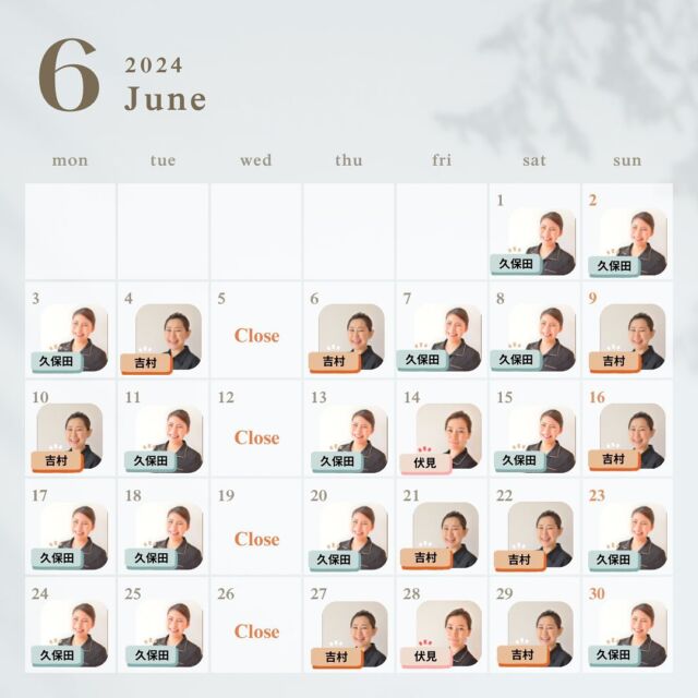 【6月 スタッフのお知らせ】

いつも、投稿を見て下さりありがとうございます😊

「小さな巨人 セラピスト 久保田芽衣です🐑」

さて、5月も最終週となり6月が近ずいて参りました！

6月の勤務が決まり、各お日にちのスタッフが決まりましたのでお知らせ致します- ̗̀📣

5月は皆様にとってどんな1ヶ月でしたか？

新年度が始まり、5月病なんて言葉があるように中々新しい生活に馴染めず、心も身体も精一杯で疲弊しきってしまった方もいらっしゃるのではないでしょうか？

私たちDOLCEでは、そんな皆様が日常から少しでも離れ、ご自分の心と体に向き合うことを大切にし、居心地がよい空間と接客を日々心がけております。

5月もあと少し、ご来店くださる皆様の日常が幸せで過ごしやくるなるよう、精一杯お手伝いさせていただきます💙🌿

6月もDOLCEをよろしくお願い申し上げます！

 #長野県諏訪郡富士見町  #富士見町富士見  #諏訪郡富士見町エステ  #トータルビューティーサロン  #エステサロン  #アーユルヴェーダサロン  #アーユルヴェーダ  #アーユルヴェーダのある暮らし  #アーユルヴェーダライフ  #アーユルヴェーダセラピスト  #ドクター認定セラピスト  #アーユルヴェーダの知恵  #美と健康  #美と健康をサポート  #健康の上に美容が成り立つ  #自分へのご褒美✨  #リラックスタイム  #オイルトリートメント  #オイルマッサージ  #薬草オイルトリートメント  #5000年の歴史シロダーラ  #5000年の伝統医学  #ボディスカルプト  #ボディスカルプトse  #30分で5万回の筋肉運動  #高速脂肪燃焼  #ダイエット  #ながらトレーニング  #筋トレダイエット